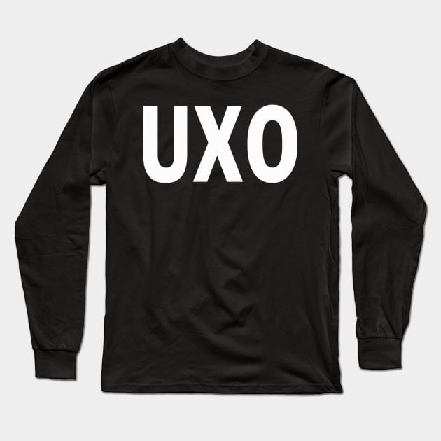 UXO with ordnance on back Long Sleeve T-Shirt by The Blue Deck